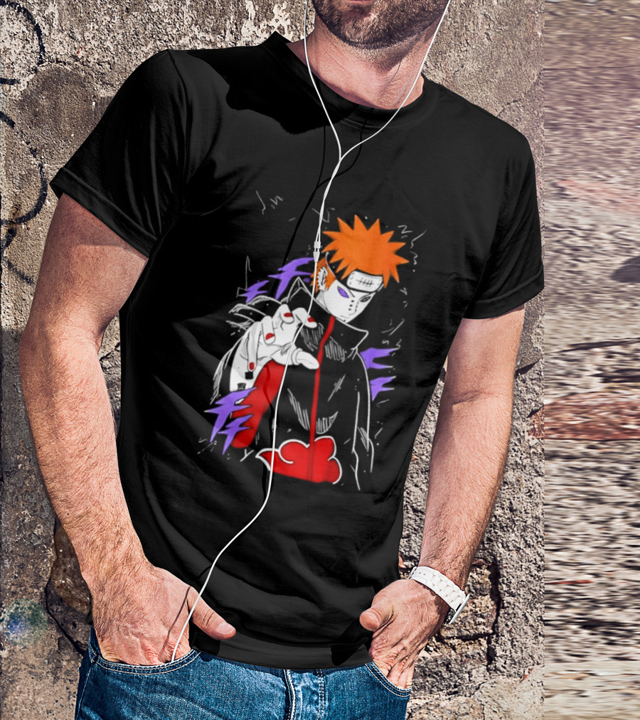 Naruto Shippuden Pain Akatsuki Rinnegan Almighty Push Anime 2026 Trend T-Shirt