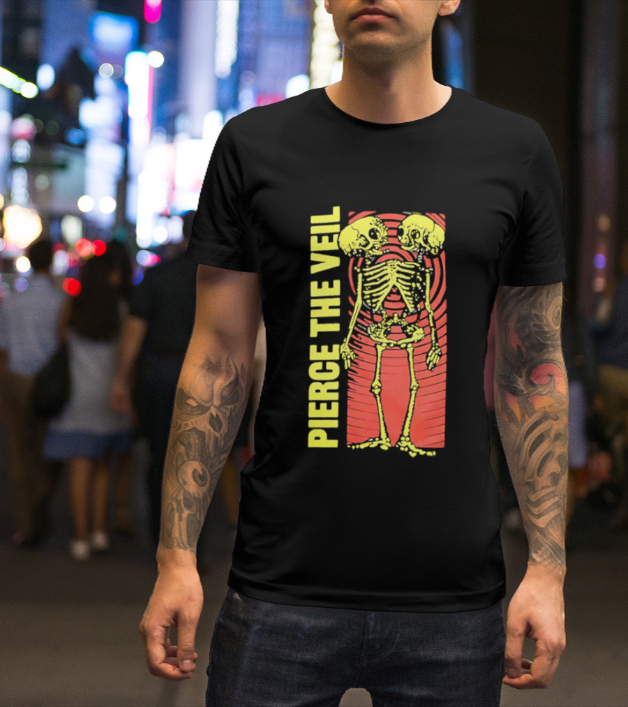 Pierce The Veil Two Headed Skeleton Red Target 2026 T-Shirt