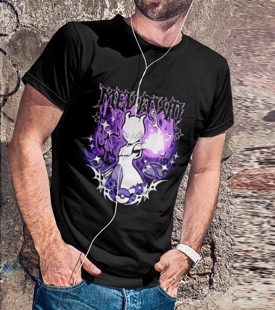 Gothic Mewtwo Psychic Legendary Pokemon T-Shirt