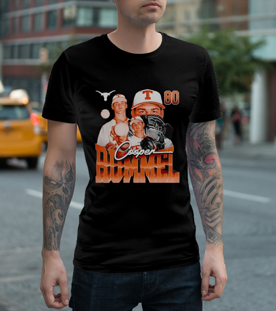 Texas Longhorns Cooper Rummel Baseball Collage 80 T-Shirt
