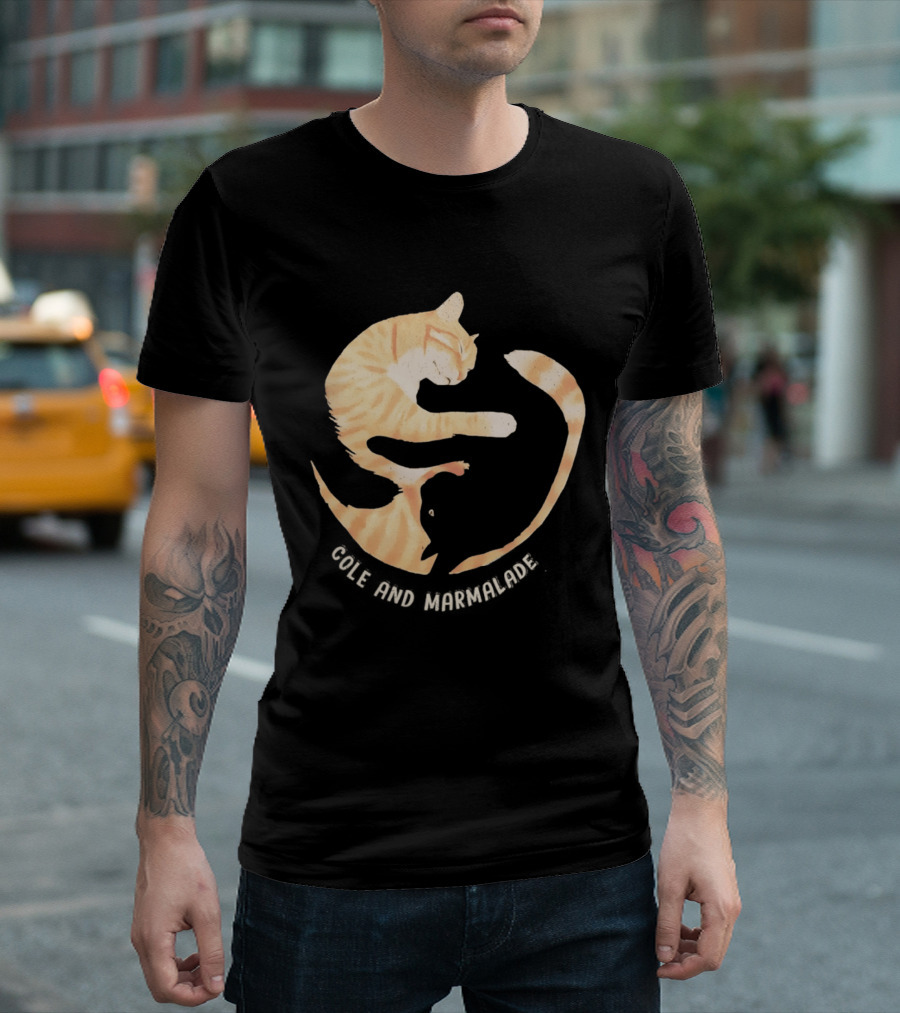 Cole And Marmalade Cats Yin Yang Pet Lovers Circle Harmony T-Shirt