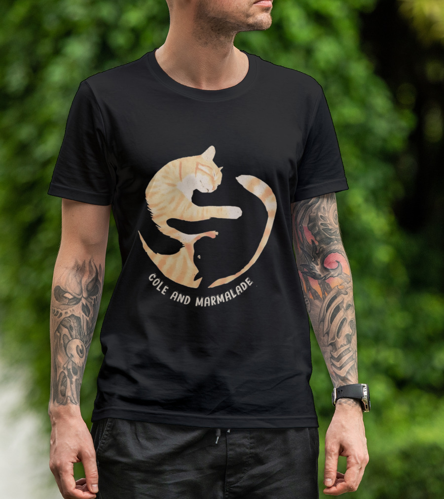 Cole And Marmalade Cats Yin Yang Pet Lovers Circle Harmony T-Shirt