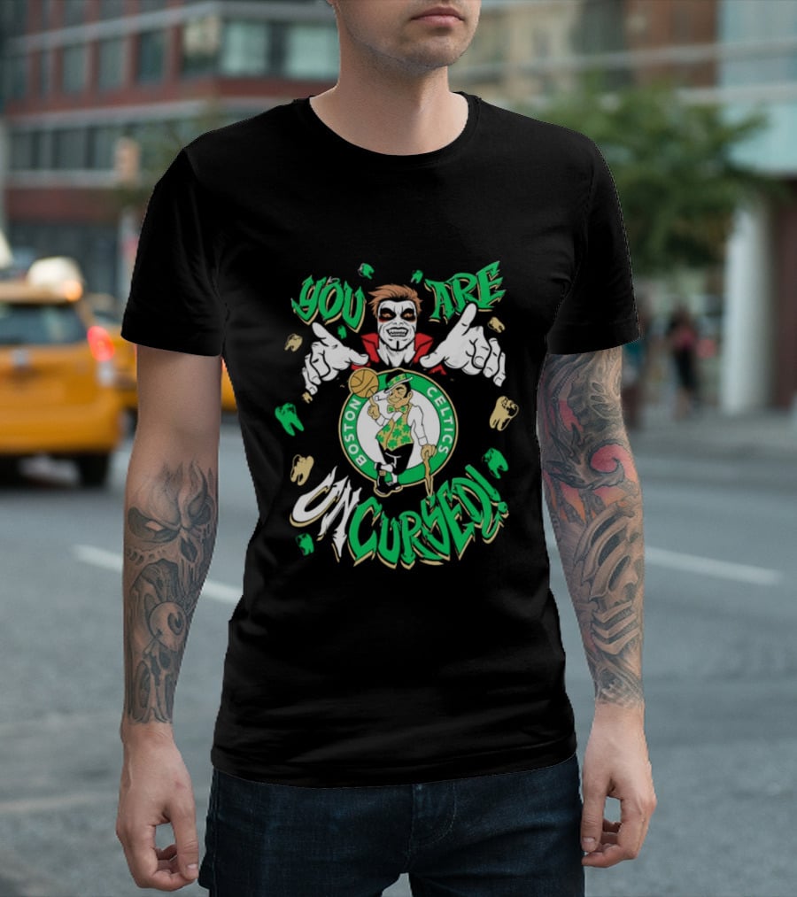 WWE Danhausen X Boston Celtics You Are Uncursed Vampire Horror T-Shirt