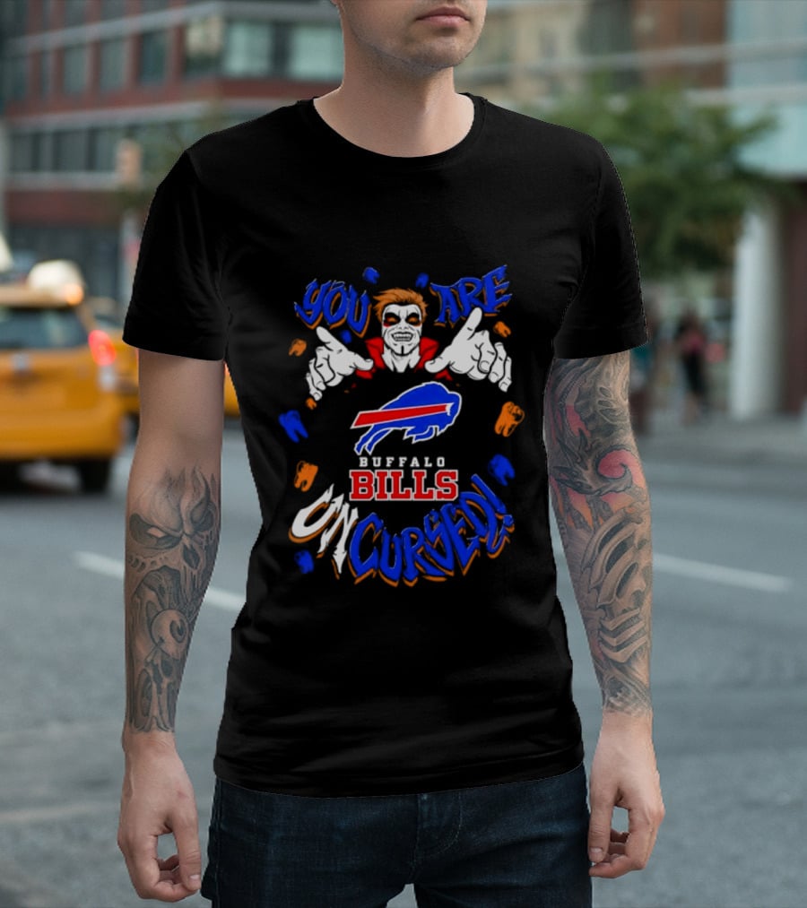 WWE Danhausen X Buffalo Bills You Are Uncursed Halloween Vampire Fangs T-Shirt