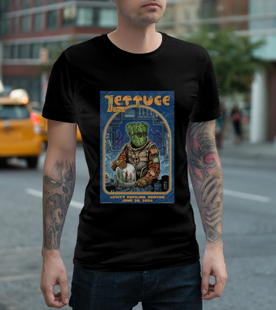 Lettuce Levitt Pavilion Denver June 20 2026 Cosmic Astronaut Scene T-Shirt