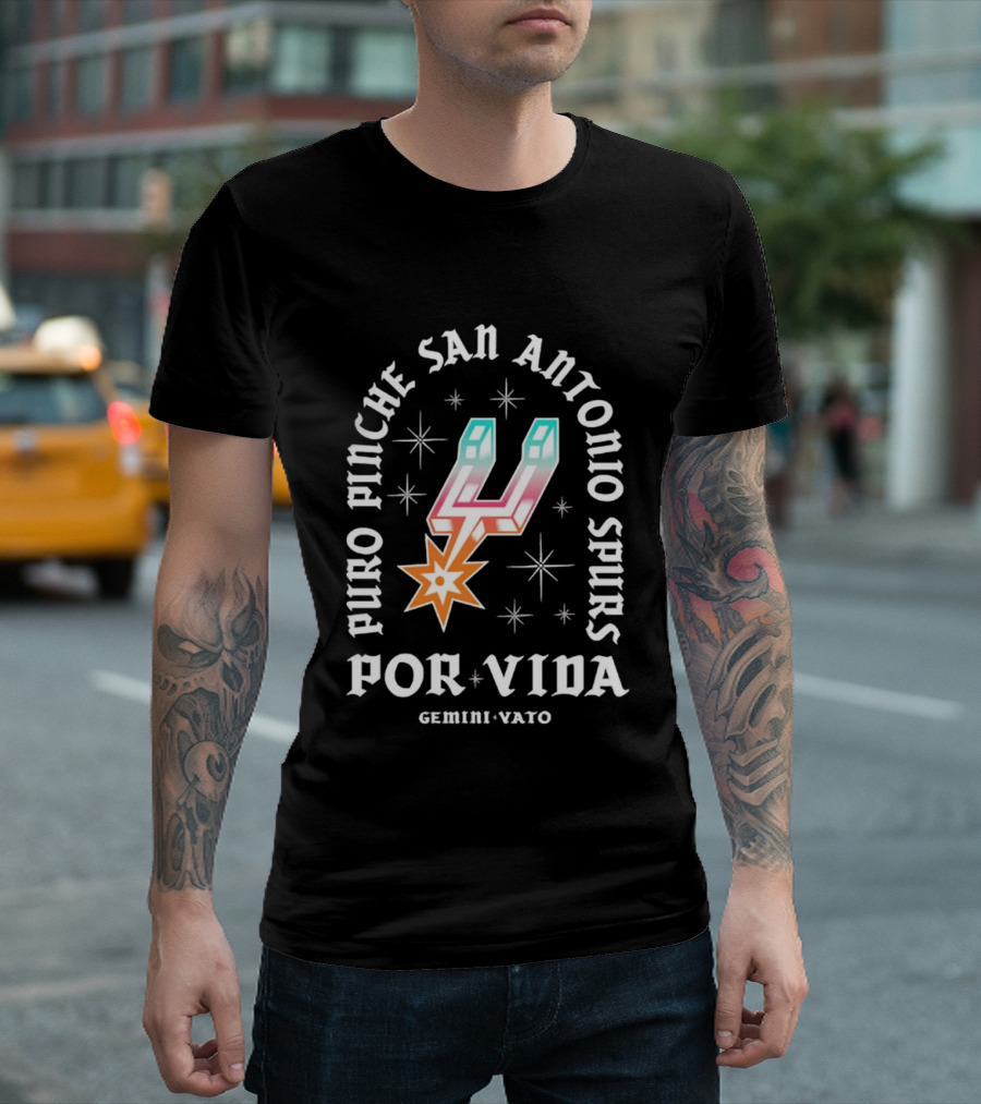 Puro Pinche San Antonio Spurs Por Vida Gemini Vato T-Shirt