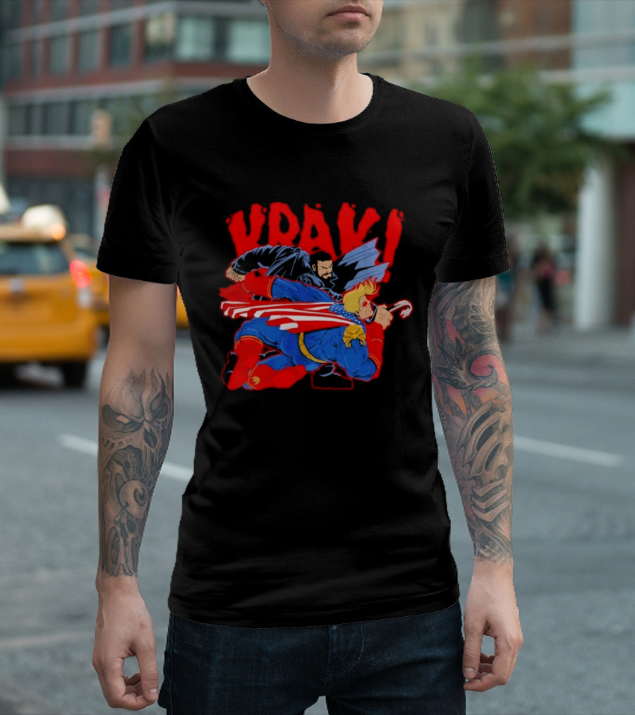 Billy Butcher Punching Homelander VRAK Comic Style Showdown T-Shirt