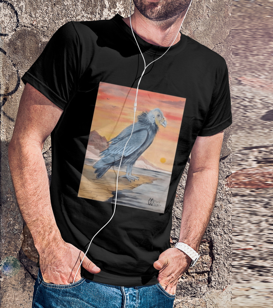 California Condor On Cliff Matt Starr Sunset Scene T-Shirt