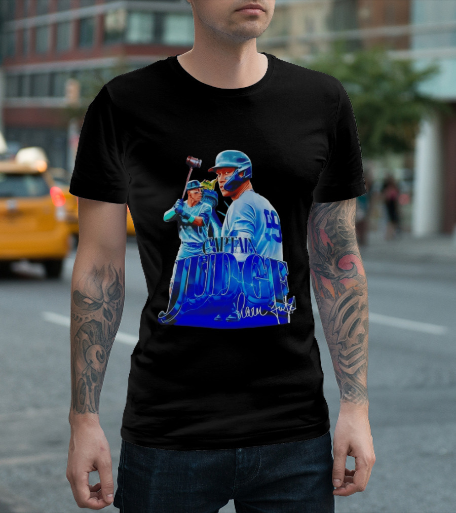 Captain Judge Aaron Judge 99 Yankees Baseball Signature T-Shirt