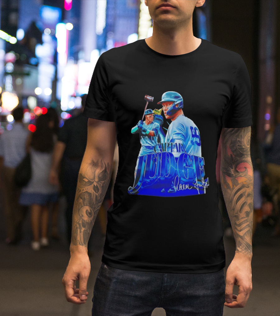 Captain Judge Aaron Judge 99 Yankees Baseball Signature T-Shirt