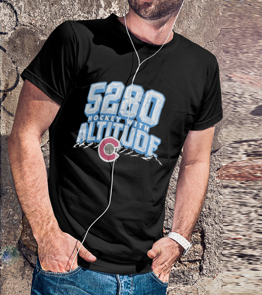 Hockey With Altitude 5280 Colorado Avalanche Ice Mountains T-Shirt