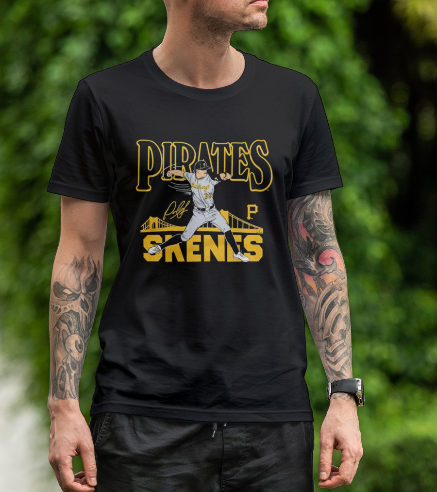 Pittsburgh Pirates Paul Skenes 30 Pitching Bridge T-Shirt