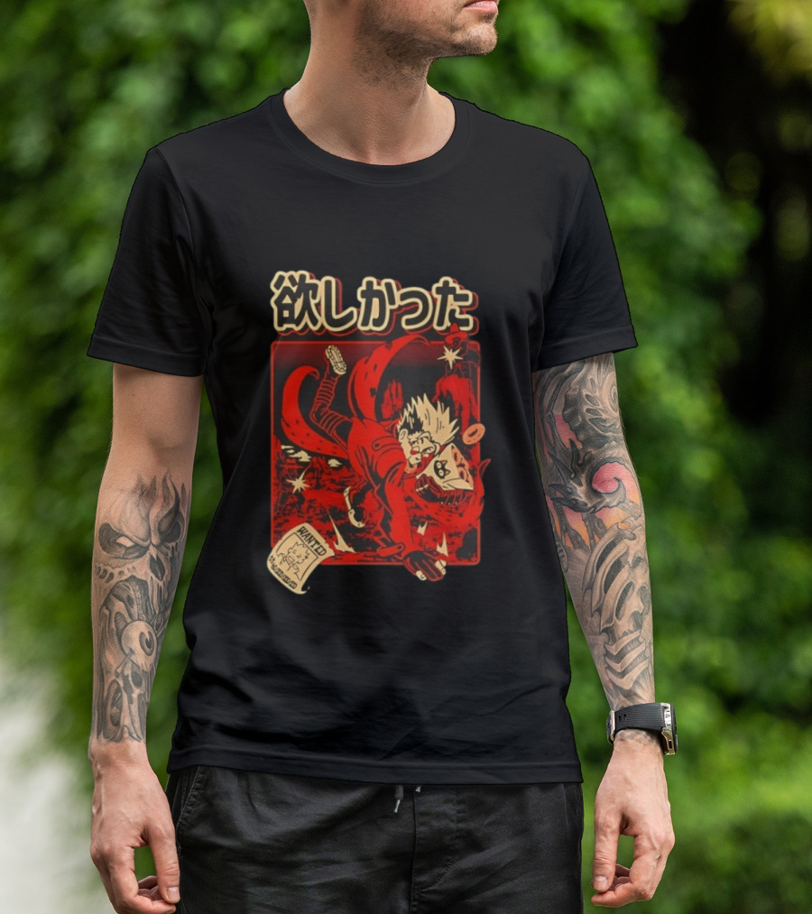 Vash The Stampede Wanted Love Peace Donuts T-Shirt