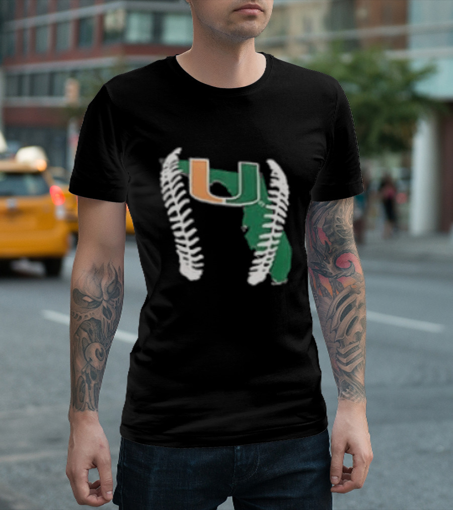 Miami Hurricanes U 2026 Baseball Orange Green T-Shirt