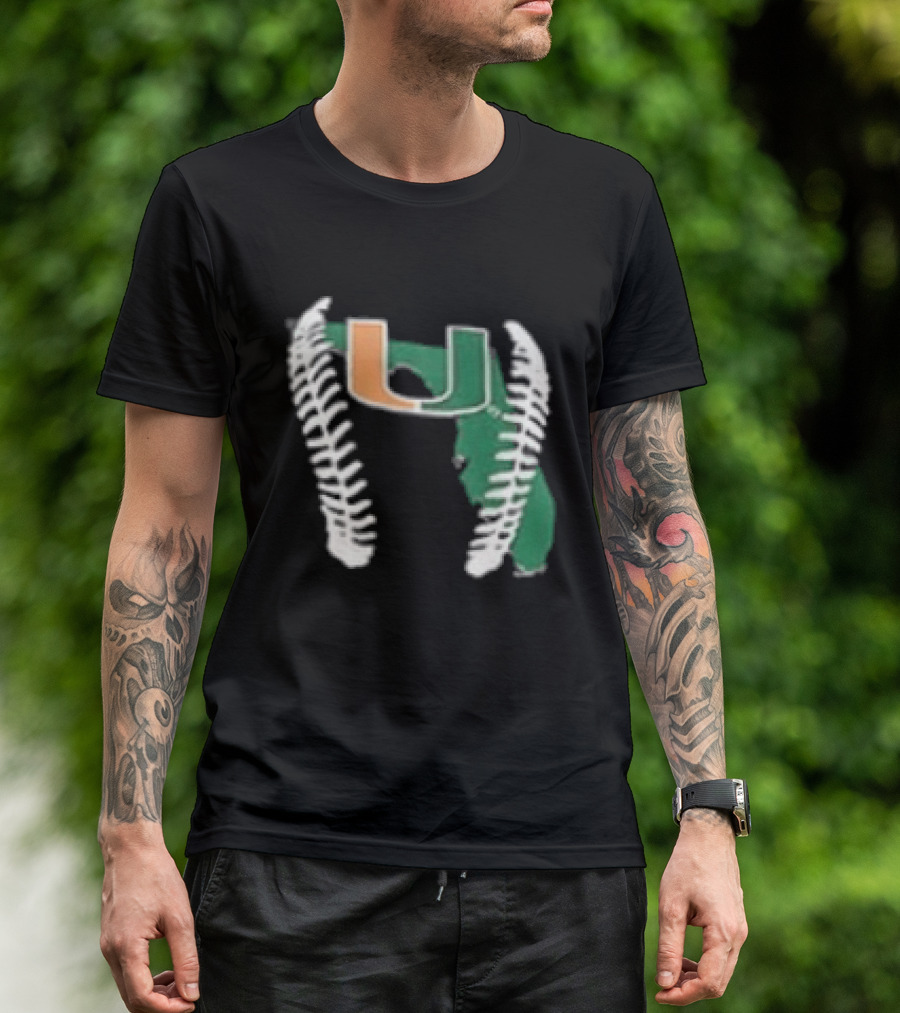 Miami Hurricanes U 2026 Baseball Orange Green T-Shirt