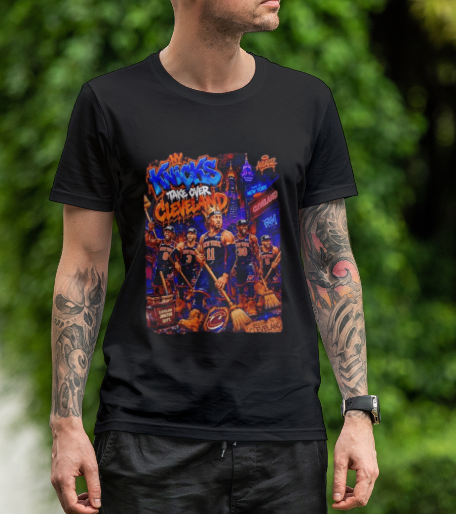 New York Knicks Take Over Cleveland NBA Basketball Rivalry City Battle T-Shirt