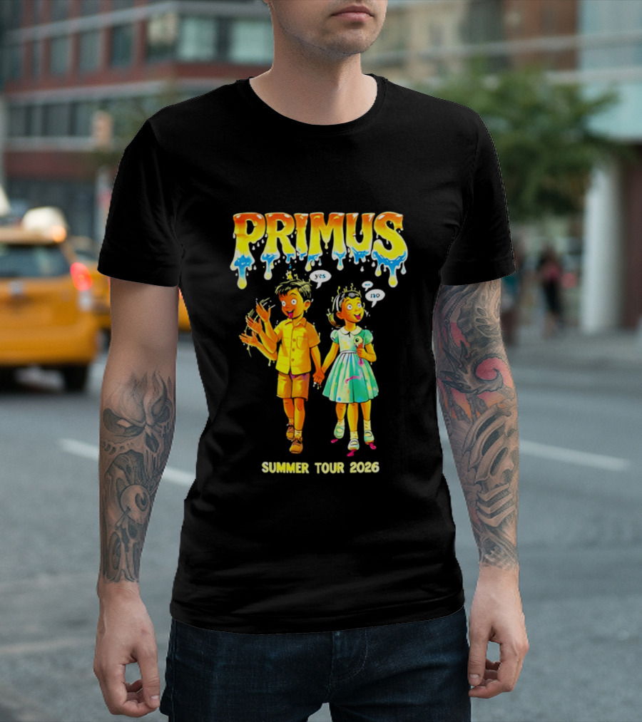 Primus Summer Tour 2026 Cartoon Style Melting Drip T-Shirt