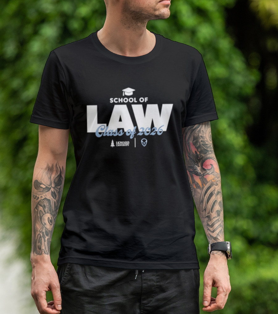 Howard University Law Class Of 2026 Graduation Theme With Scales And Books T-Shirt