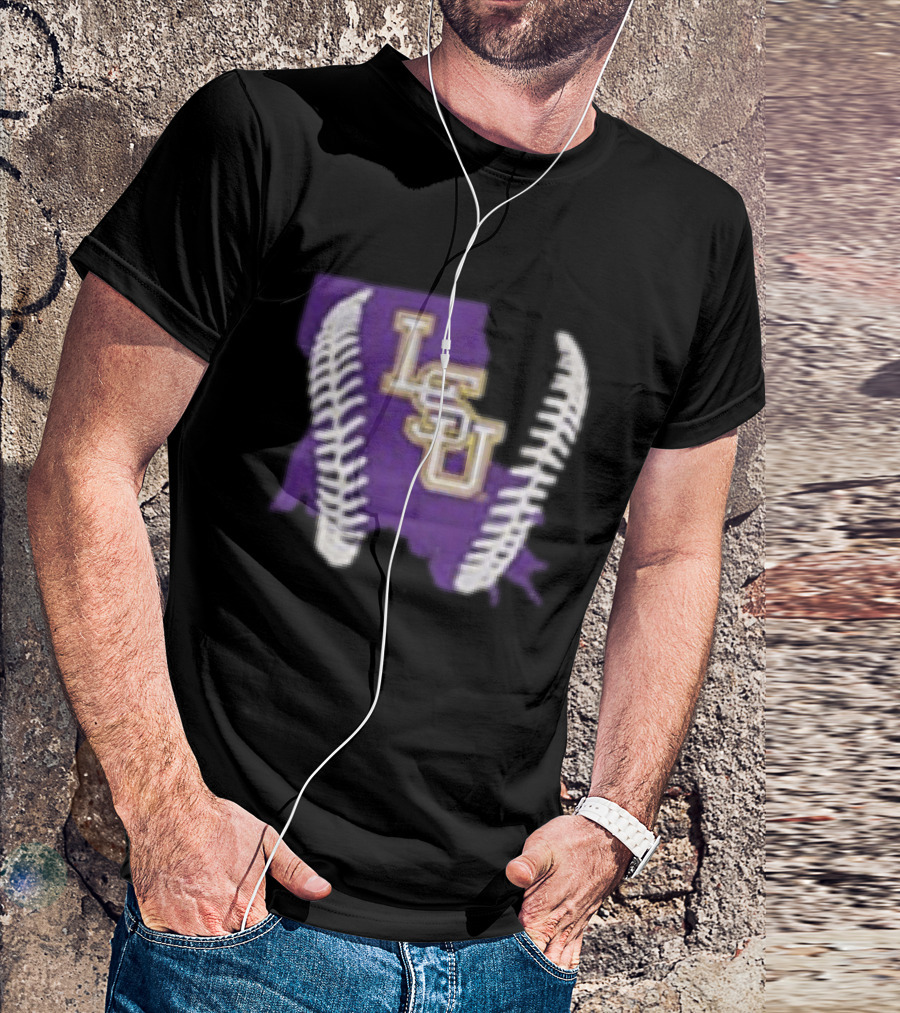 LSU Tigers 2026 Purple Baseball LSU Shape T-Shirt