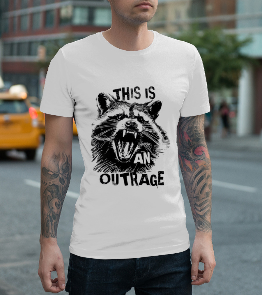 This Is An Outrage Angry Raccoon T-Shirt