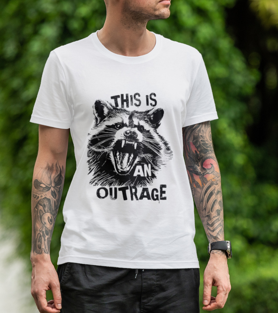 This Is An Outrage Angry Raccoon T-Shirt