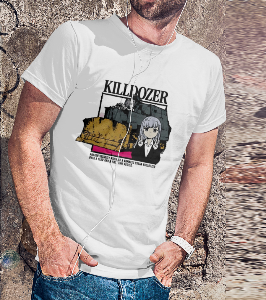 Killdozer Komatsu D355A Aharen Reina Anime Crossover Machinery T-Shirt