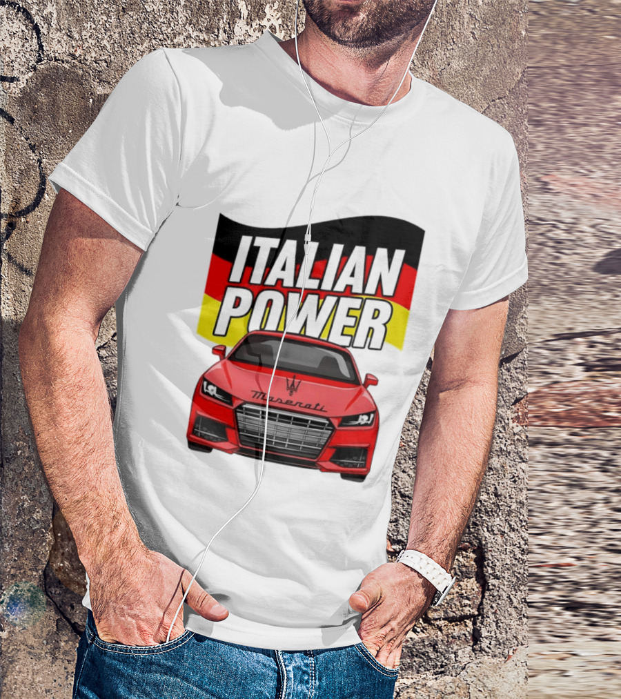 Maserati Italian Power German Flag Car T-Shirt