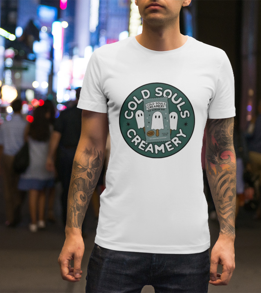 Cold Souls Creamery Ice Scream Bar Boo Nilla Ghost Ice Cream T-Shirt