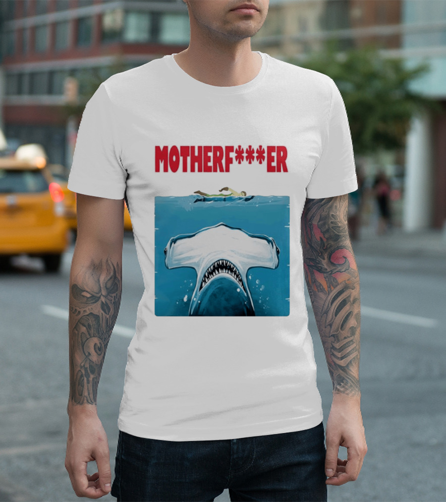 Samuel L Jackson Motherfucker Hammerhead Shark Jaws T-Shirt