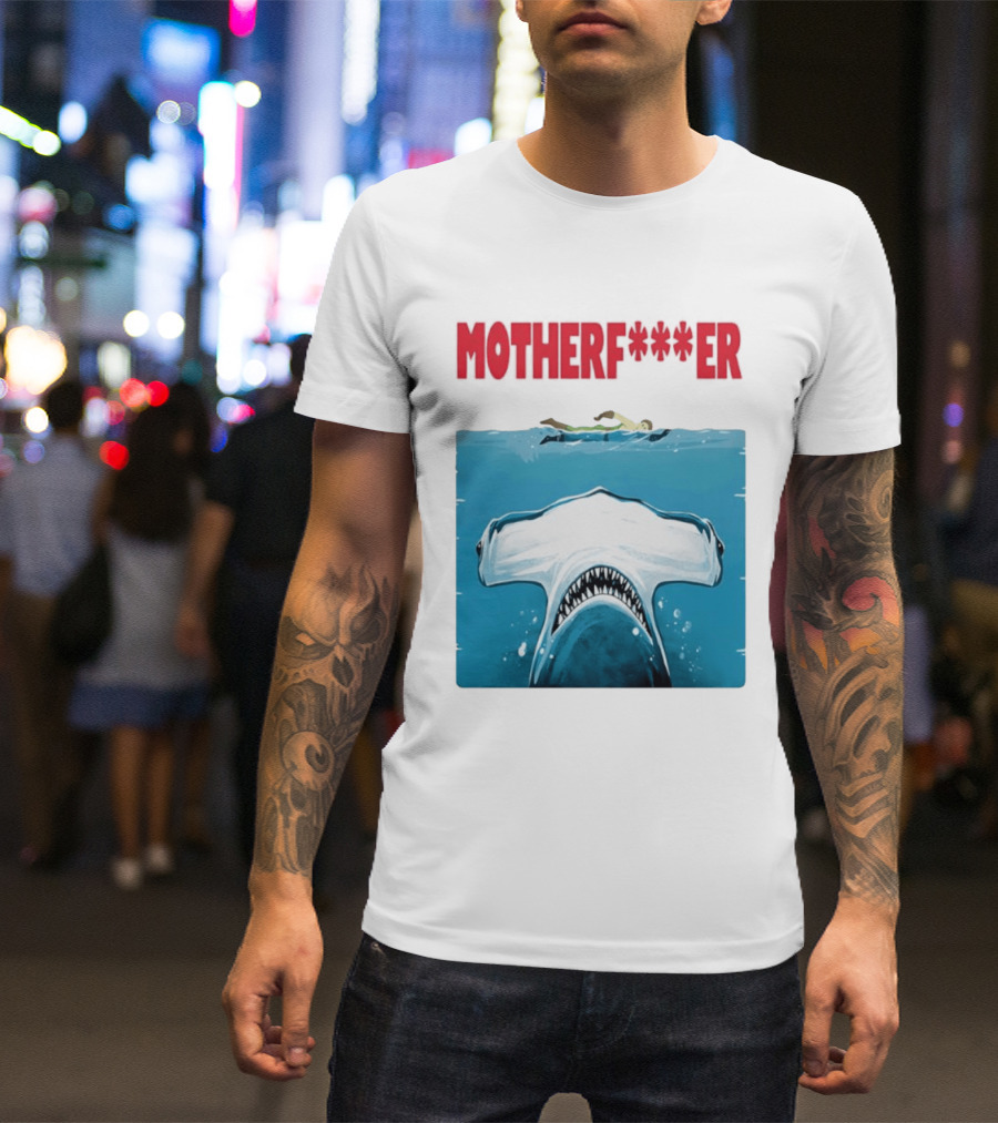 Samuel L Jackson Motherfucker Hammerhead Shark Jaws T-Shirt