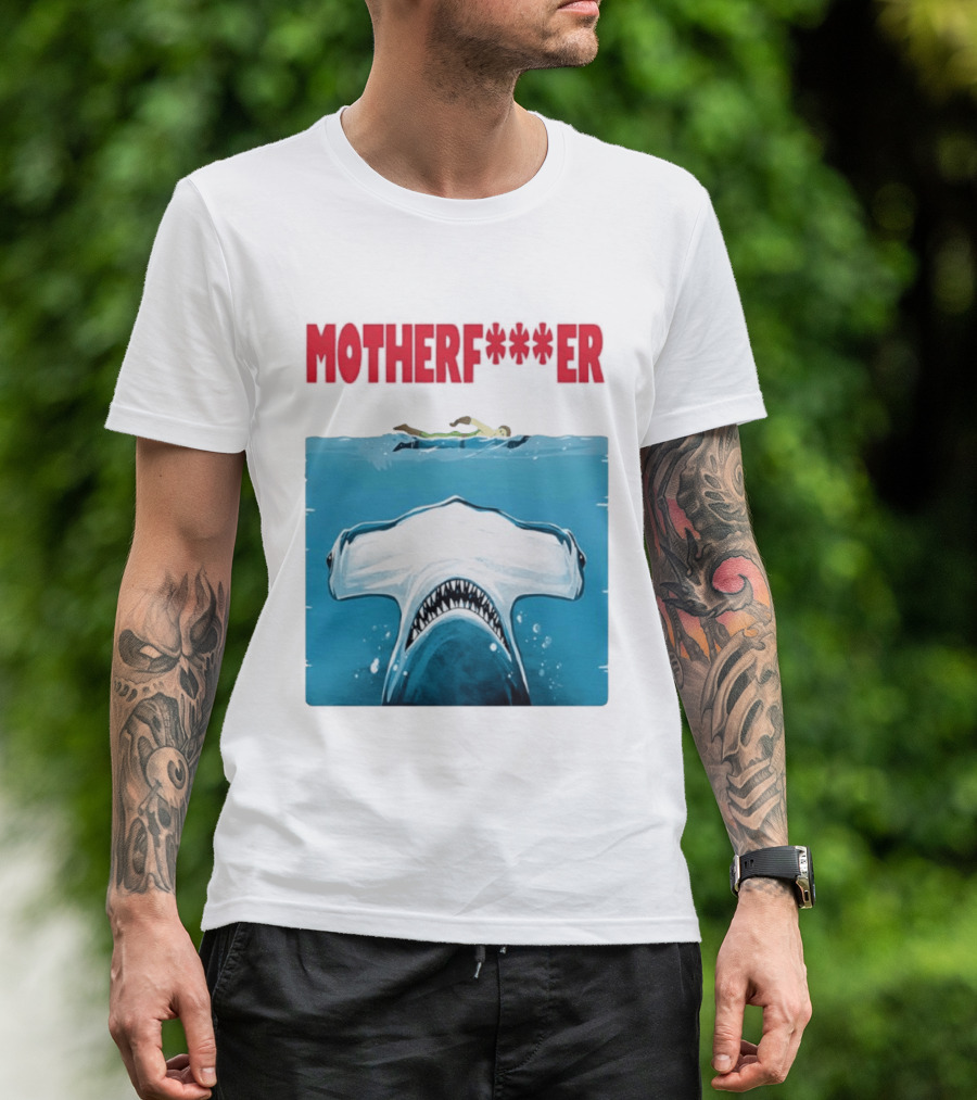 Samuel L Jackson Motherfucker Hammerhead Shark Jaws T-Shirt
