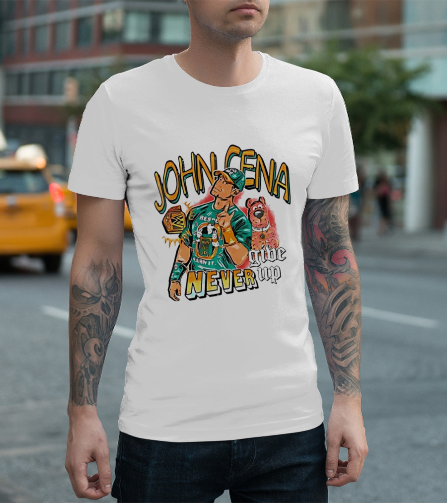John Cena Never Give Up Scooby Doo WWE Championship T-Shirt