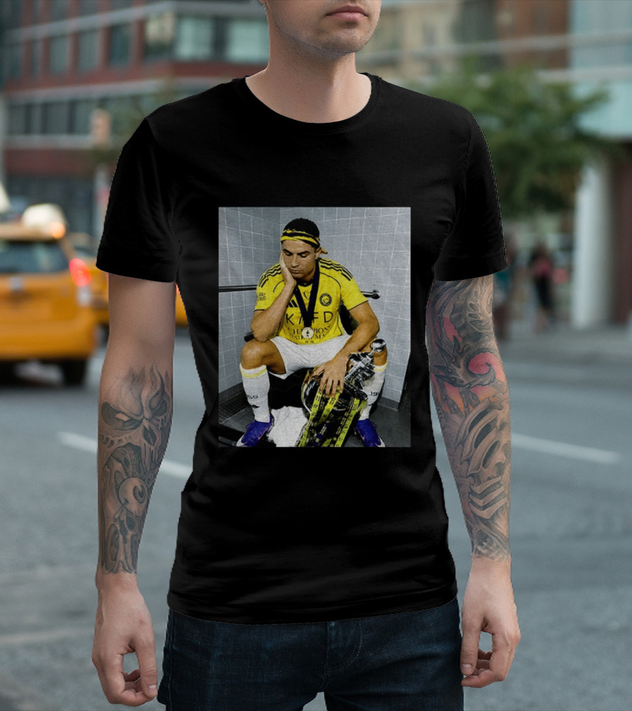 Cristiano Ronaldo Al Nassr FC Saudi Pro League Champion KAFD Yellow Jersey T-Shirt