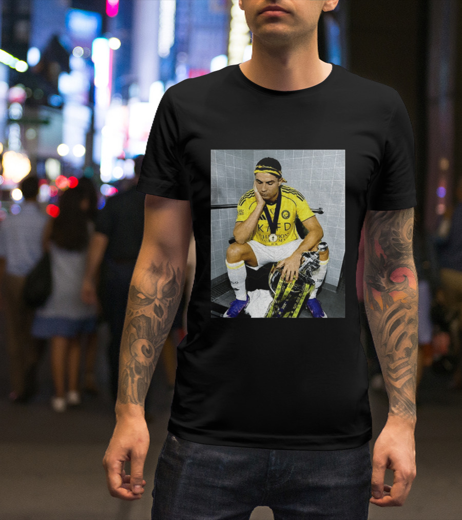 Cristiano Ronaldo Al Nassr FC Saudi Pro League Champion KAFD Yellow Jersey T-Shirt