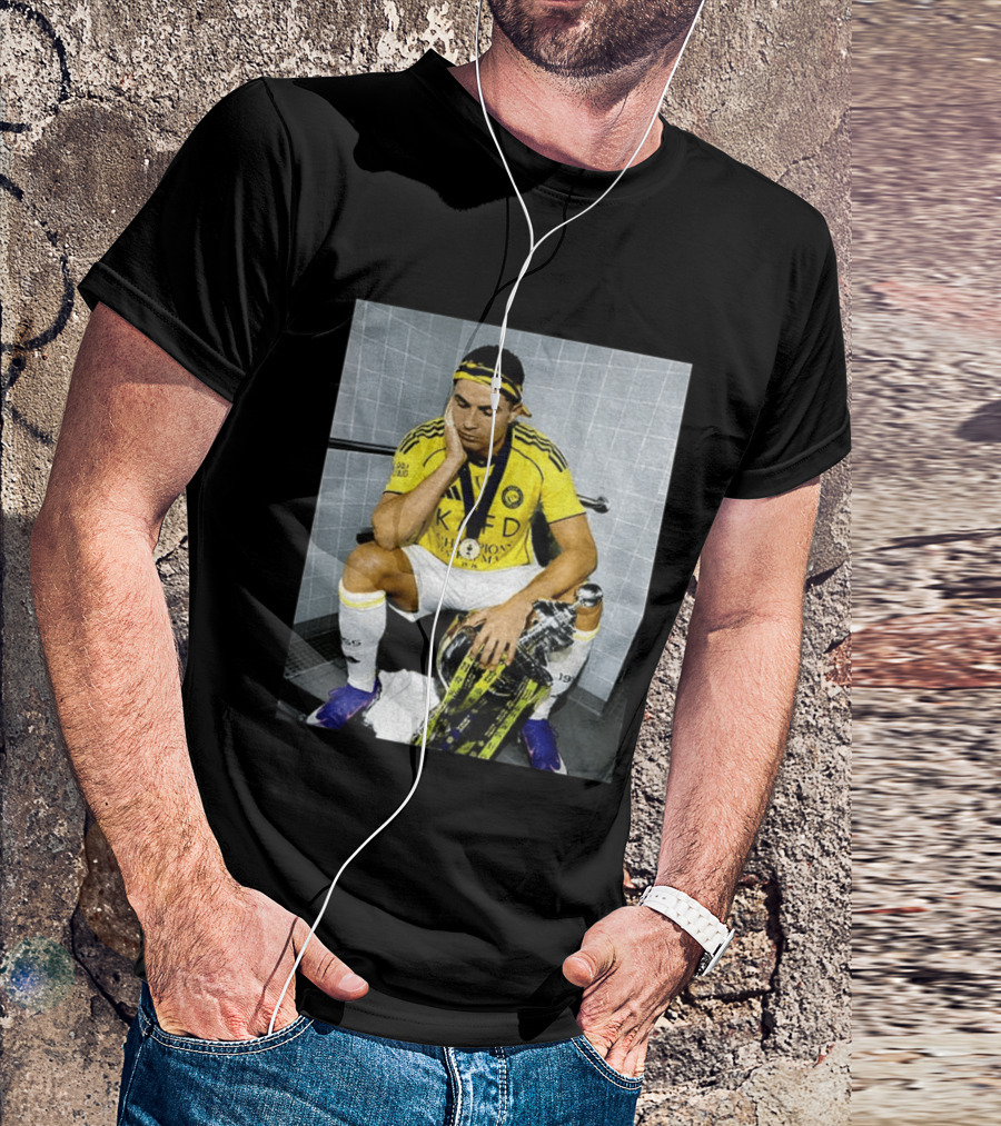Cristiano Ronaldo Al Nassr FC Saudi Pro League Champion KAFD Yellow Jersey T-Shirt