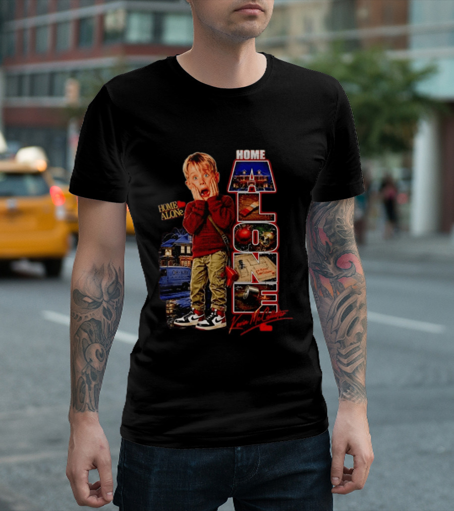 Home Alone Kevin McCallister Scream Christmas Movie Collage T-Shirt