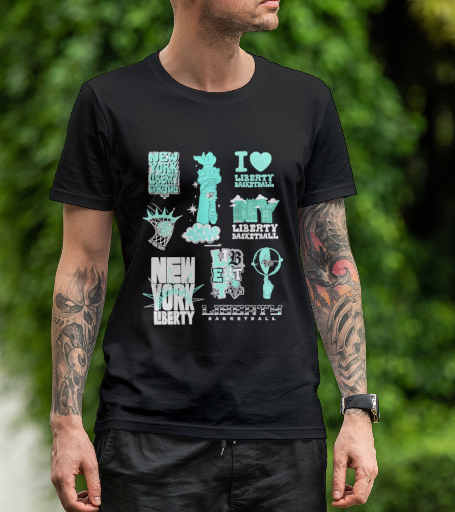 New York Liberty I Love Liberty Basketball Statue Of Liberty T-Shirt