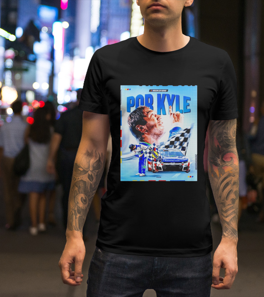 Nascar Cup Series Por Kyle 2026 Racing Celebration With Checkered Flag And Race Car T-Shirt