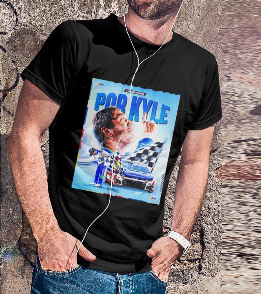 Nascar Cup Series Por Kyle 2026 Racing Celebration With Checkered Flag And Race Car T-Shirt