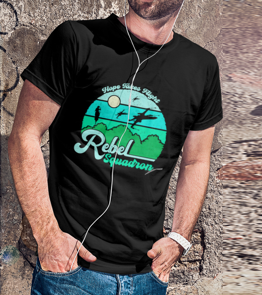 Rebel Squadron Hope Takes Flight Sunset Landscape T-Shirt
