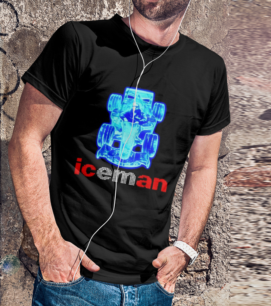 Iceman Kimi Räikkönen F1 Driver Holographic Car Racing Blue Red T-Shirt