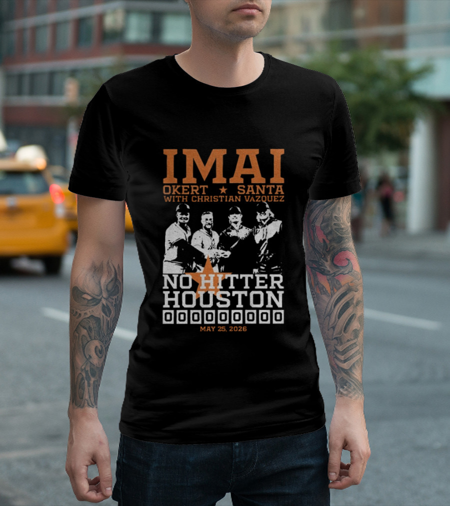 Imai Okert Santa No Hitter Houston May 25 2023 Christian Vazquez T-Shirt