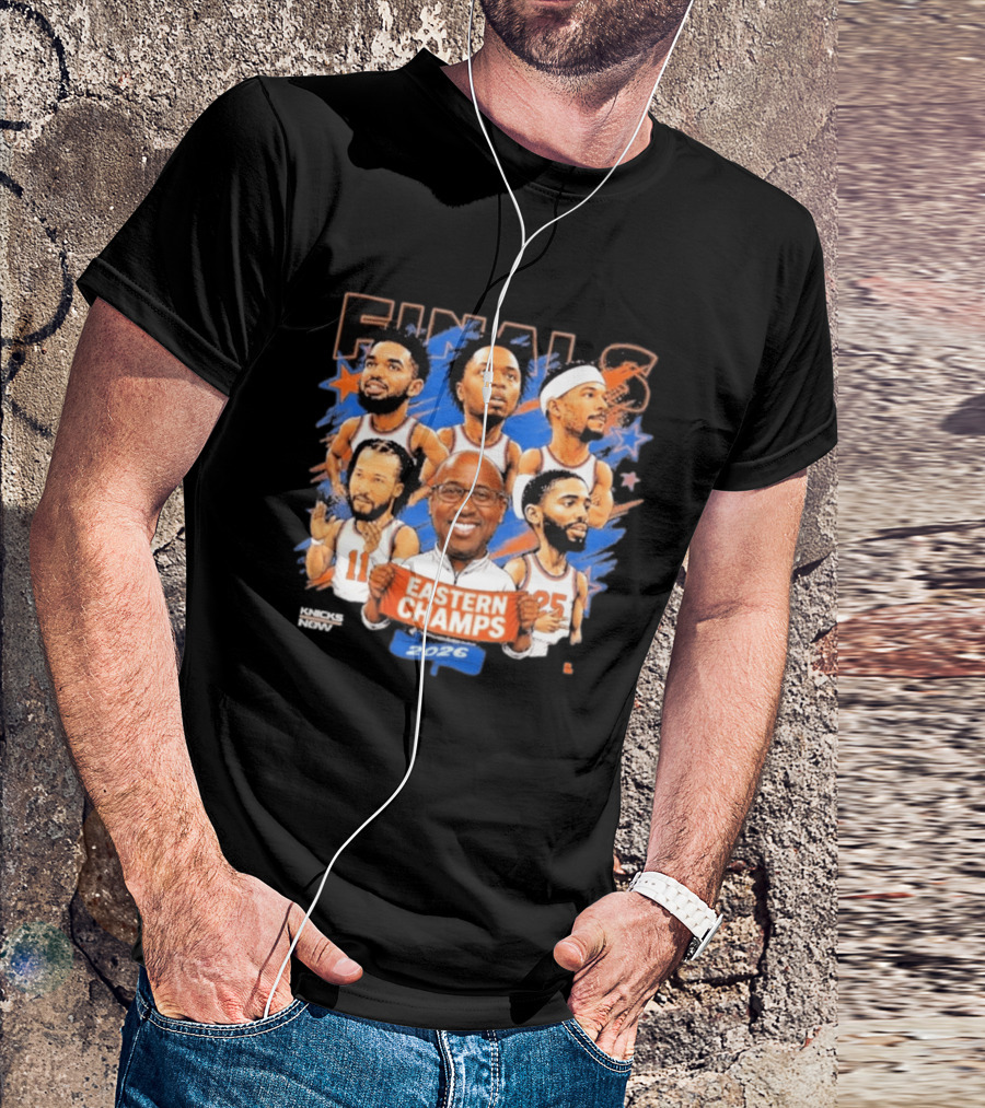 NBA Finals 2026 Eastern Champs Knicks Players And Coach Banner T-Shirt