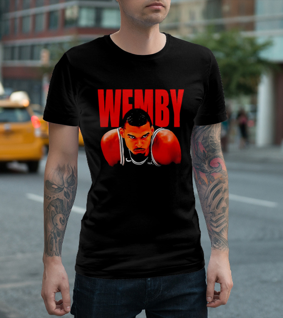 Wemby Victor Wembanyama San Antonio Spurs Bold Red Text Basketball T-Shirt