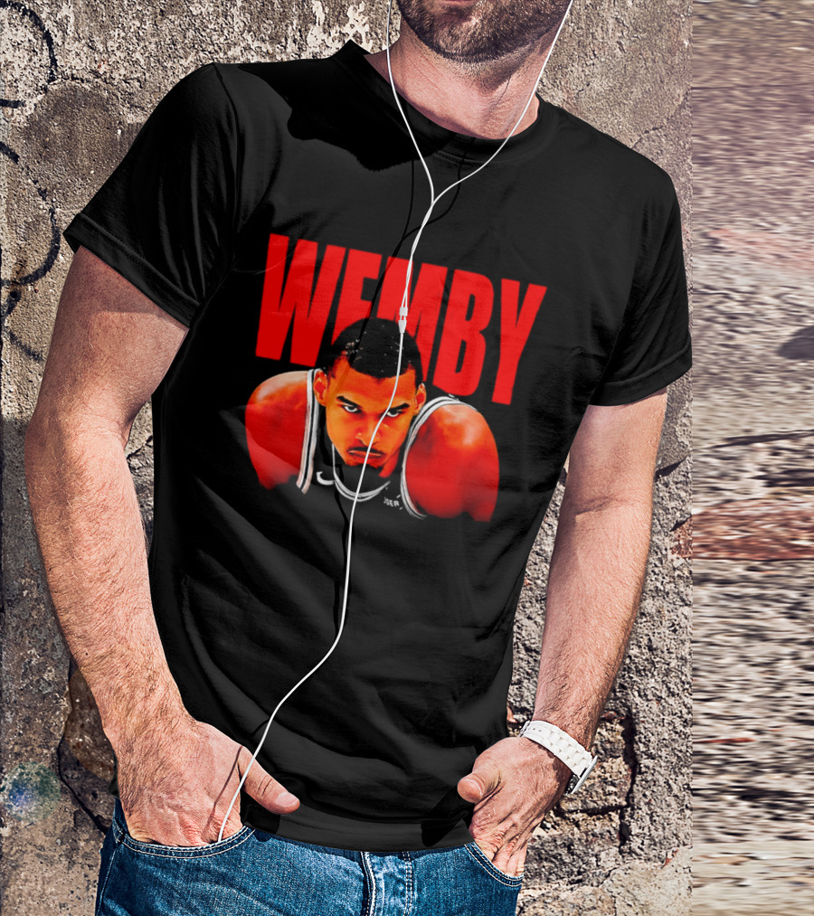 Wemby Victor Wembanyama San Antonio Spurs Bold Red Text Basketball T-Shirt