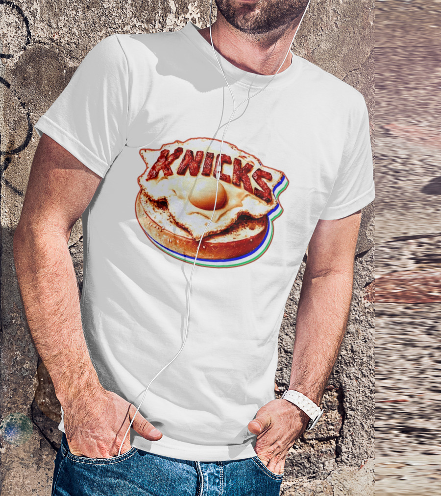 New York Knicks Breakfast Bagel Egg Knicks T-Shirt
