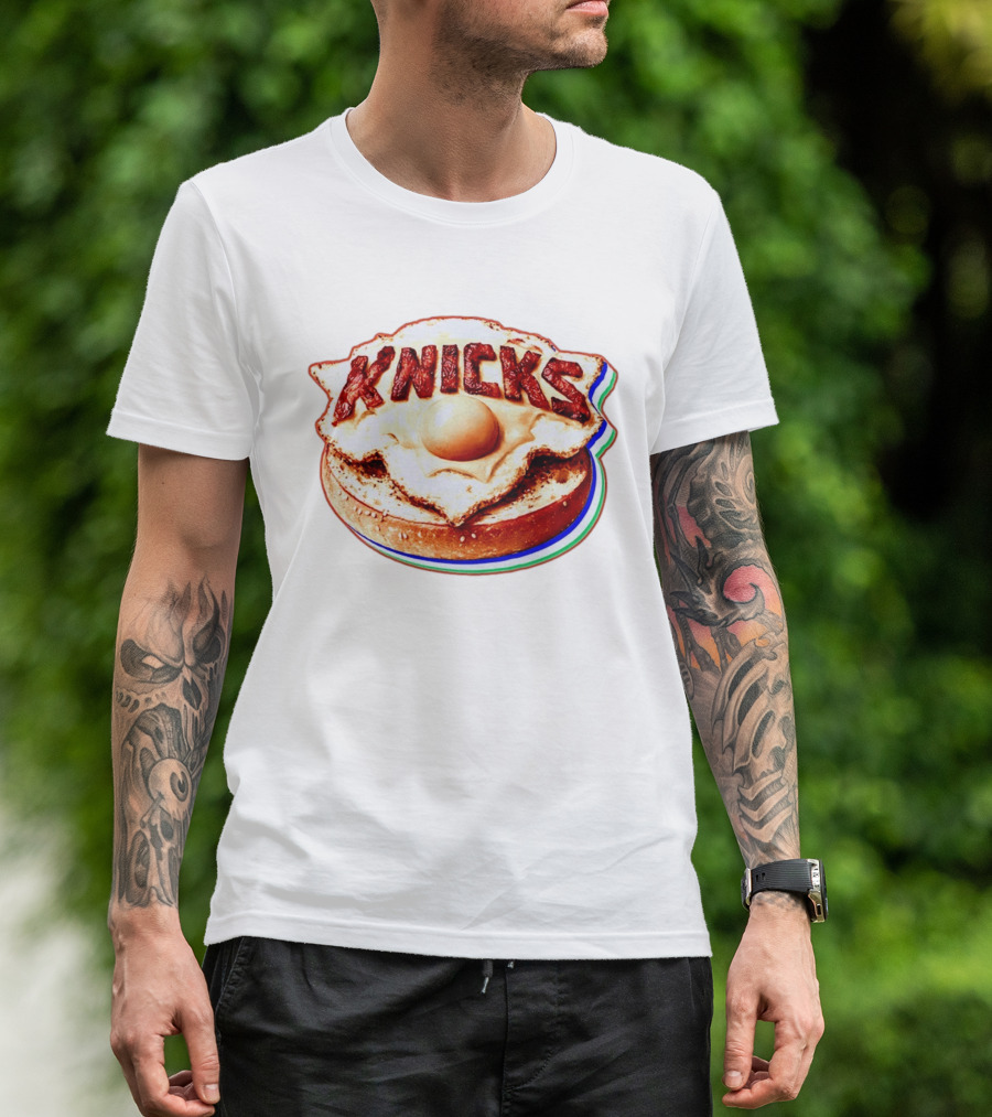 New York Knicks Breakfast Bagel Egg Knicks T-Shirt