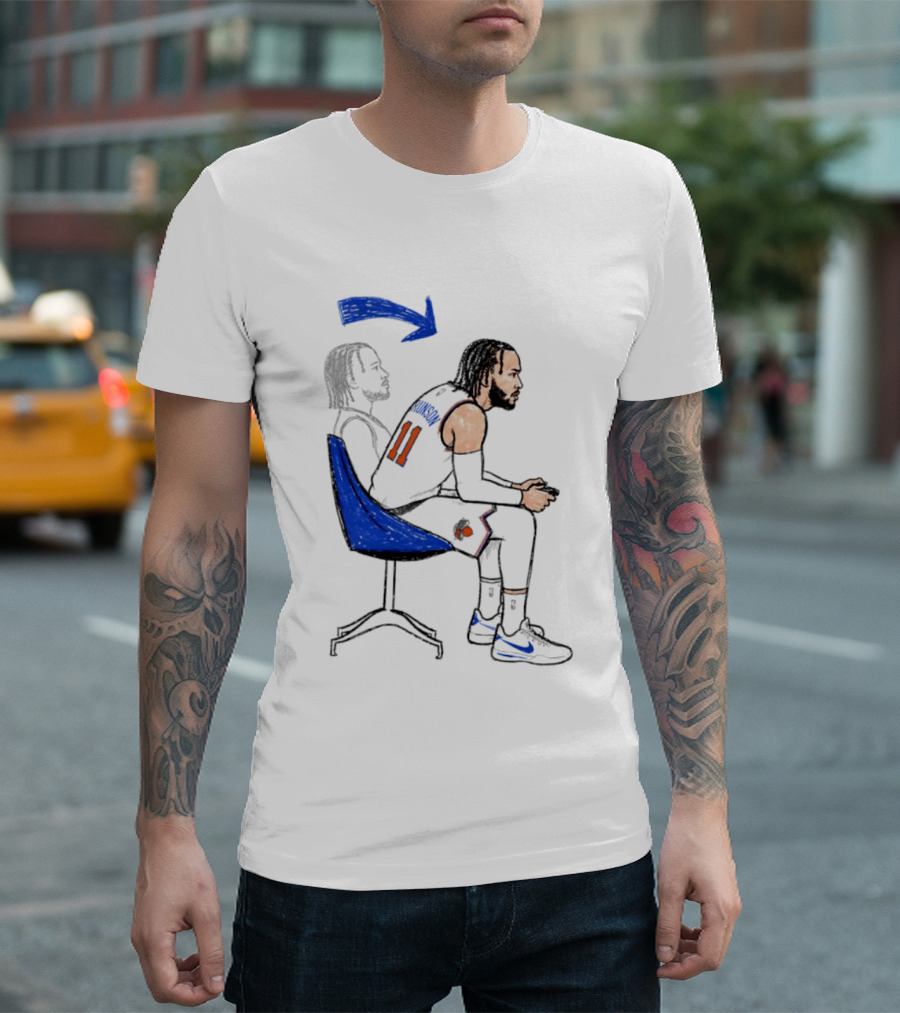 New York Knicks Jalen Brunson Gamer Posture Sketch NBA Player 11 Basketball T-Shirt