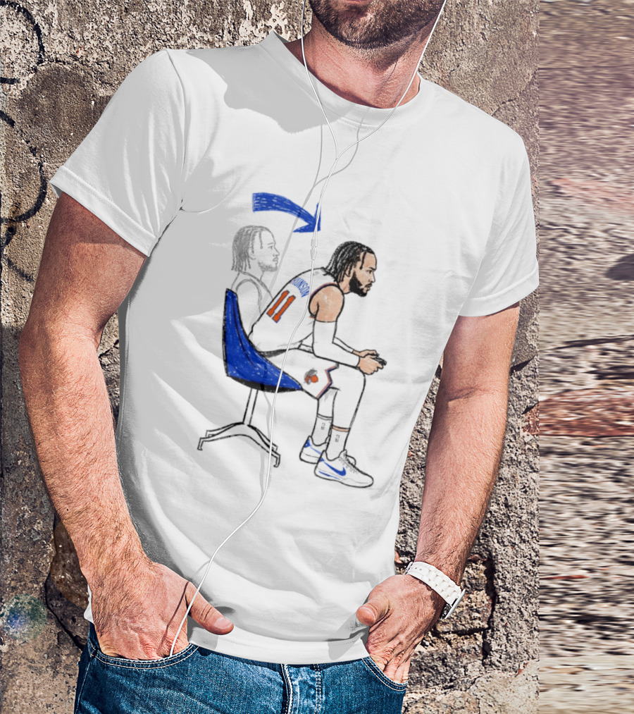 New York Knicks Jalen Brunson Gamer Posture Sketch NBA Player 11 Basketball T-Shirt