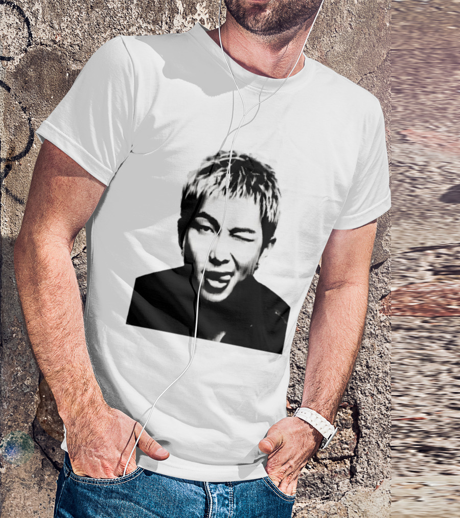 Kim Namjoon BTS K Pop Music Star Halftone Monochrome T-Shirt